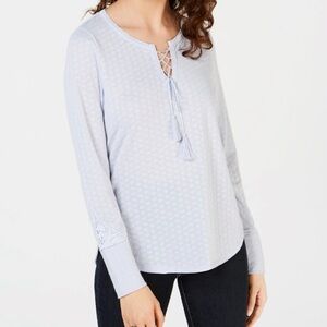 American Rag Juniors‎ Lace-Up Henley Top Size L